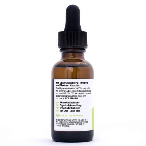 Buy CBD Oil Online Natural Leaf CBD ZERO THC Tincture 500 mg label 1