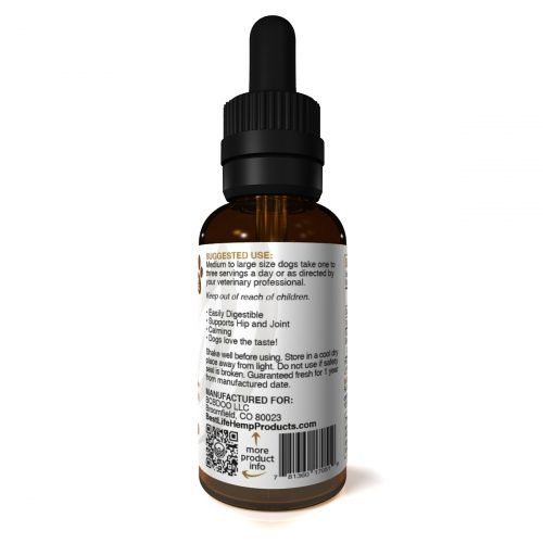 Best Life Hemp Full Spectrum CBD Tincture For Big Dogs Bacon 10mg Lab Tested Side 2