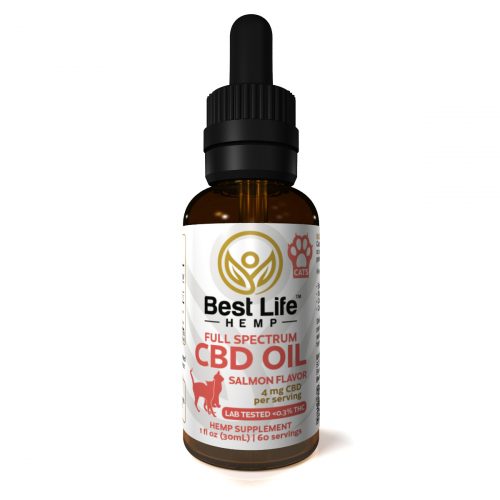 Best Life Hemp Full Spectrum CBD Tincture For Cats Salmon 4mg Lab Tested