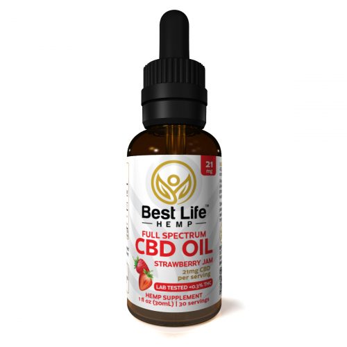 Best Life Hemp Full Spectrum CBD Tincture Strawberry 21mg Lab Tested