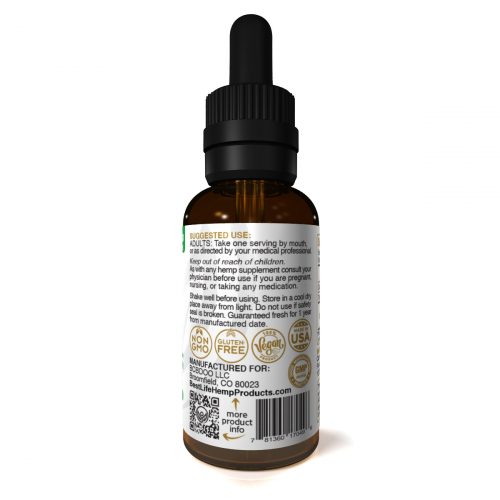 Best Life Hemp Full Spectrum CBD Tincture THC Free 50mg Lab Tested Side 2