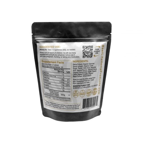Best Life Hemp CBD Gummy Bears 400mg Bag Back