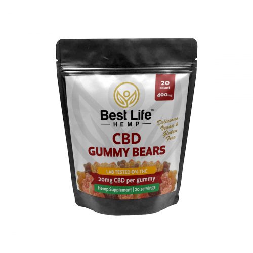 Best Life Hemp CBD Gummy Bears 400mg Bag Front