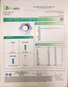 CBD ISOLATE POWDER COA KND361 1