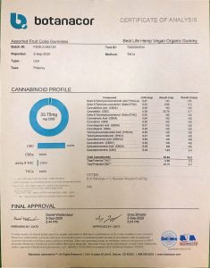 CBD SQUARE VEGAN GUMMY COA 30MG CBD FULL SPECTRUM BLH