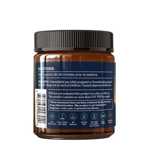 Buy CBD Oil Online Receptra Naturals Serious Rest 25mg CBD Gummy Mountain Strawberry Side