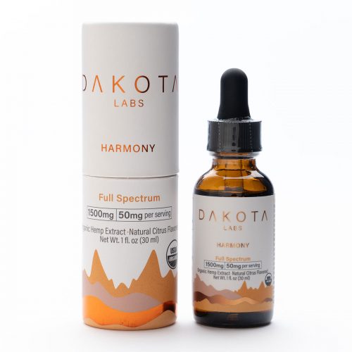 Buy CBD Oil Online Dakota Labs Harmony Full Spectrum Tincture Organic Hemp Extract Natural Citrus Flavor 1500mg