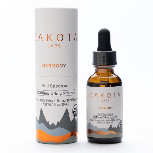 Buy CBD Oil Online Dakota Labs Harmony Full Spectrum Tincture Organic Hemp Extract Natural Mint Flavor 1000mg