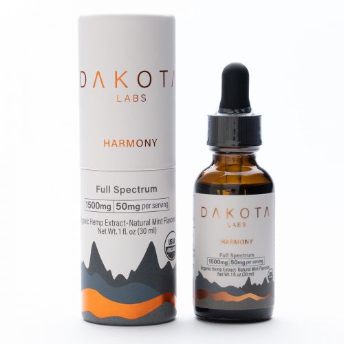 Buy CBD Oil Online Dakota Labs Harmony Full Spectrum Tincture Organic Hemp Extract Natural Mint Flavor 1500mg