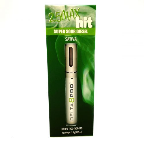 Delta 8 Pro 25 Max Hit Super Sour Diesel Sativa Vape D8 HHC THCO THCP D10