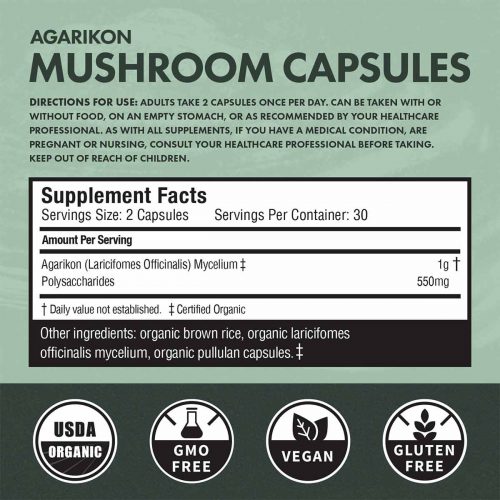 Buy CBD Oil Online Verdant Leaf Organic Mushroom Capsules Agarikon Facts
