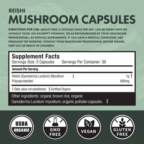 Buy CBD Oil Online Verdant Leaf Organic Mushroom Capsules Reishi Facts