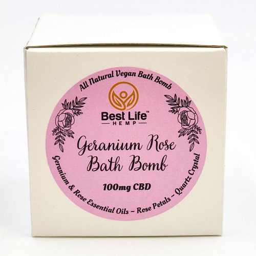 Best Life Hemp 100mg CBD Bath Bomb Geranium Rose 2