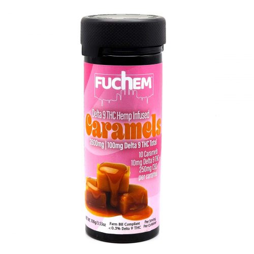 FUCHEM Delta 9 THC Hemp Infused Caramels Front