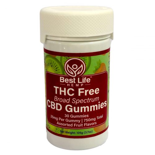 Best Life Hemp THC FREE Broad Spectrum Gummies 30 Ct Front